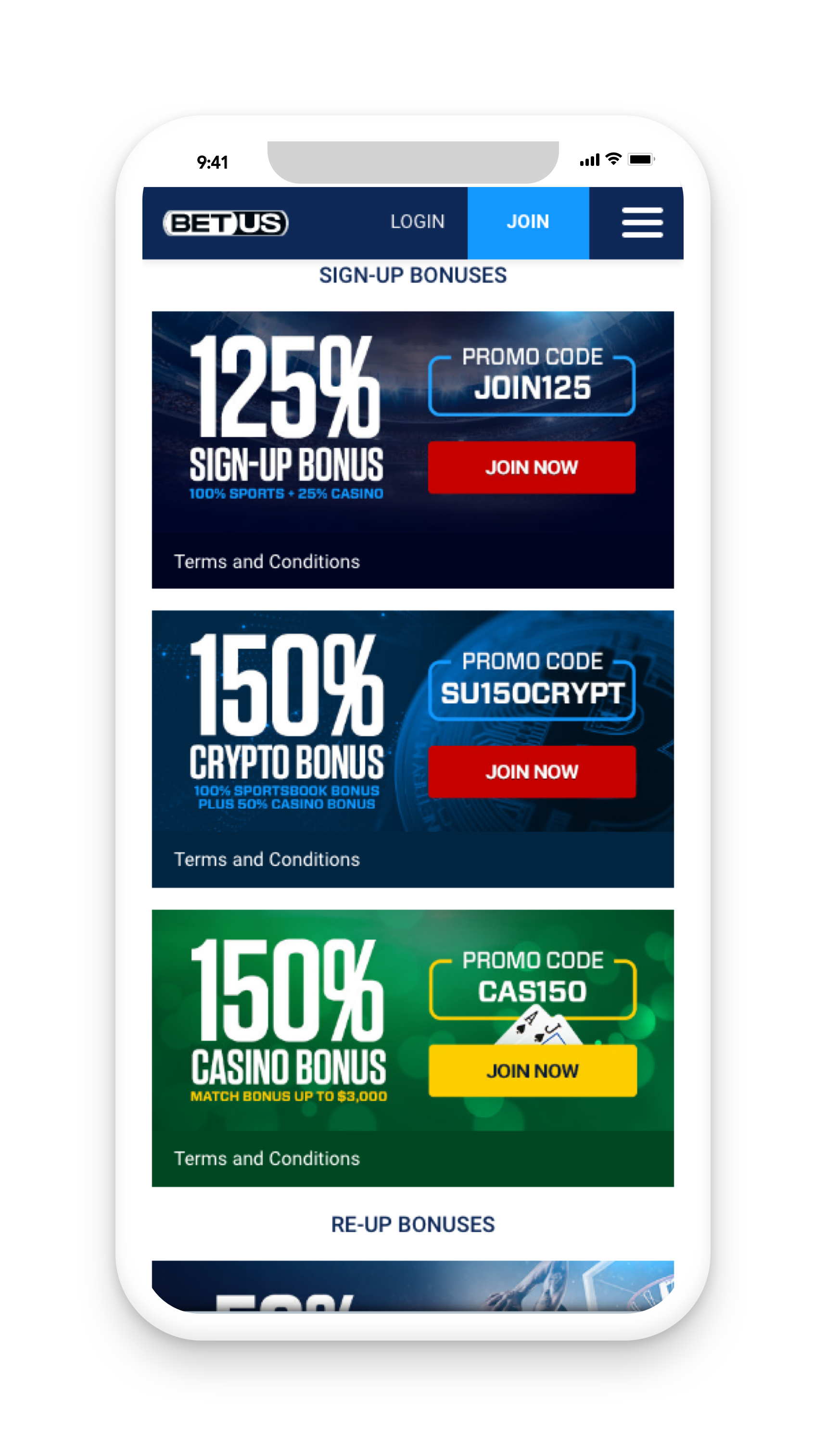 BetUS Promotion Screenshot