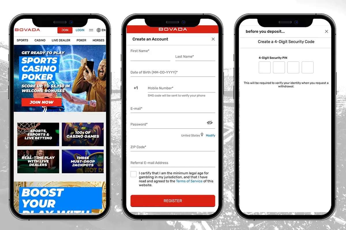 Bovada-mobile-homepage-and-sign-up-screen-showing-sports-casino-and-live-betting-options_