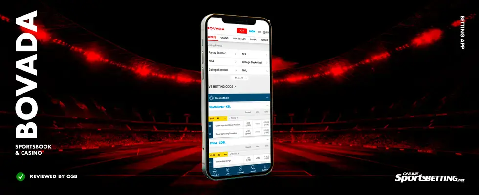 Bovada-sportsbook-app-shown-on-a-smartphone-with-a-red-stadium-background-—-leading-US-sports-betting-platform