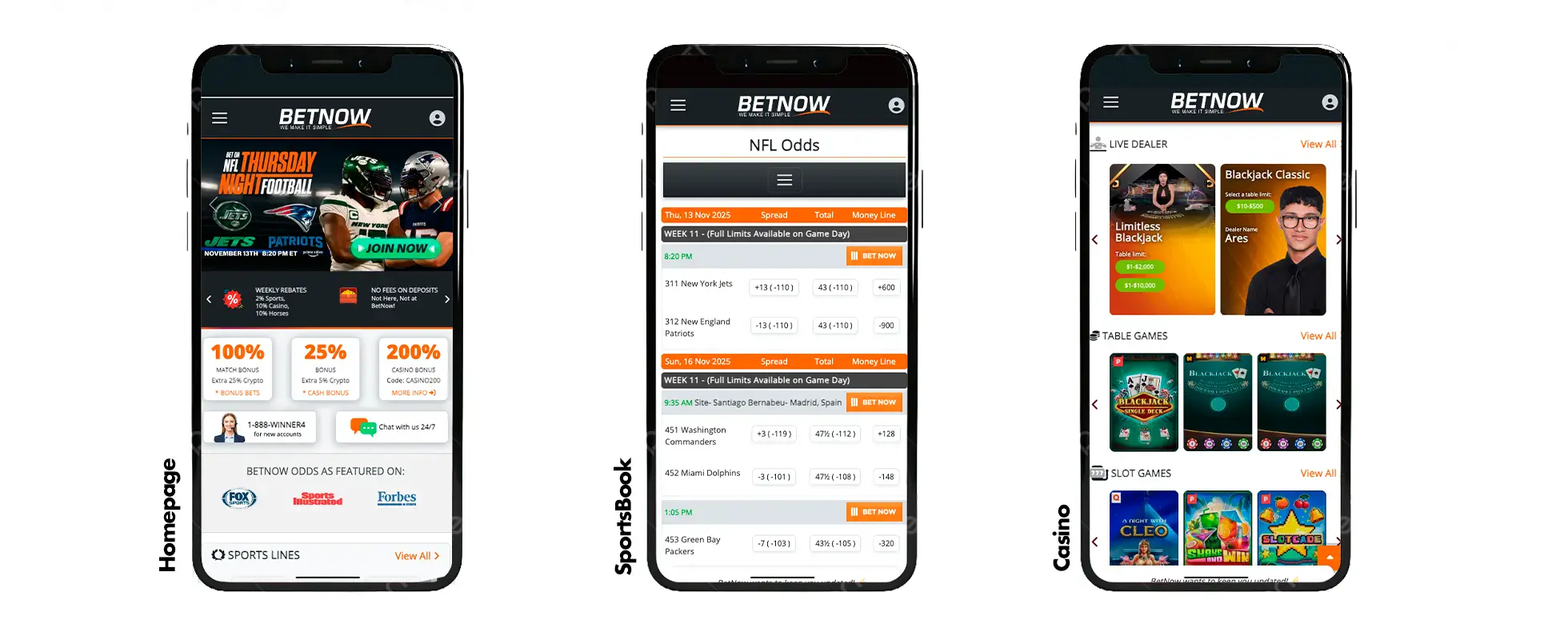 example of Michigan mobile betting interface on BetNow