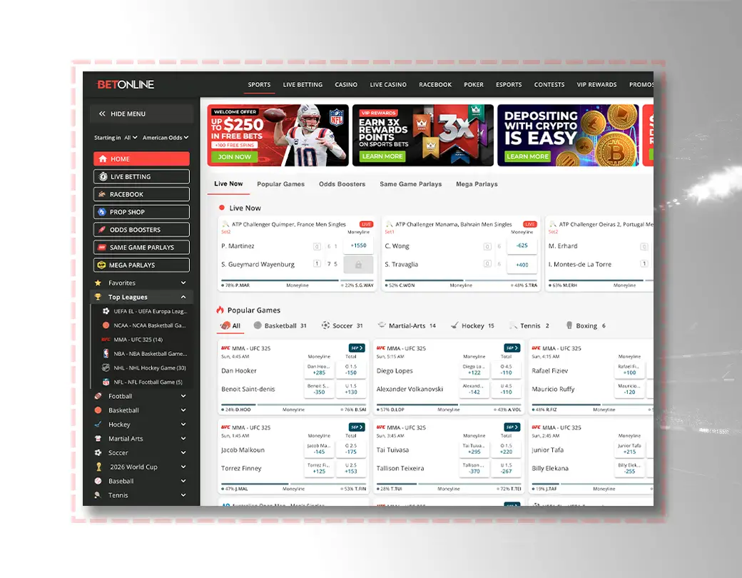 BetOnline Website Preview