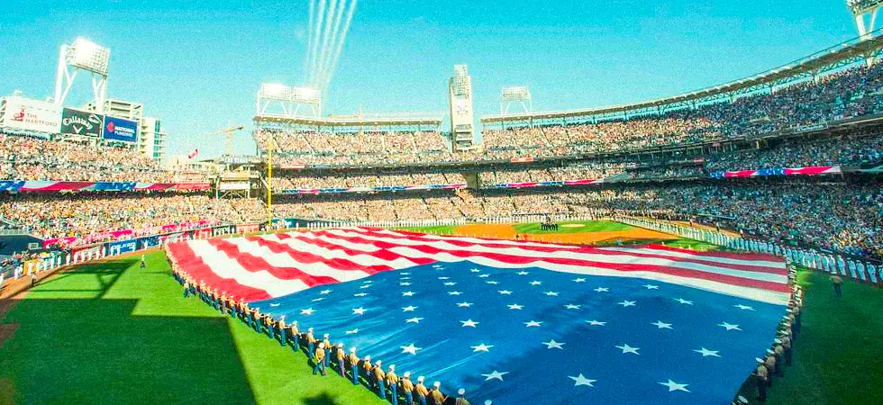 USA-flag-floating-the-entire-stadium-in-a-MLB-Game-starting-match