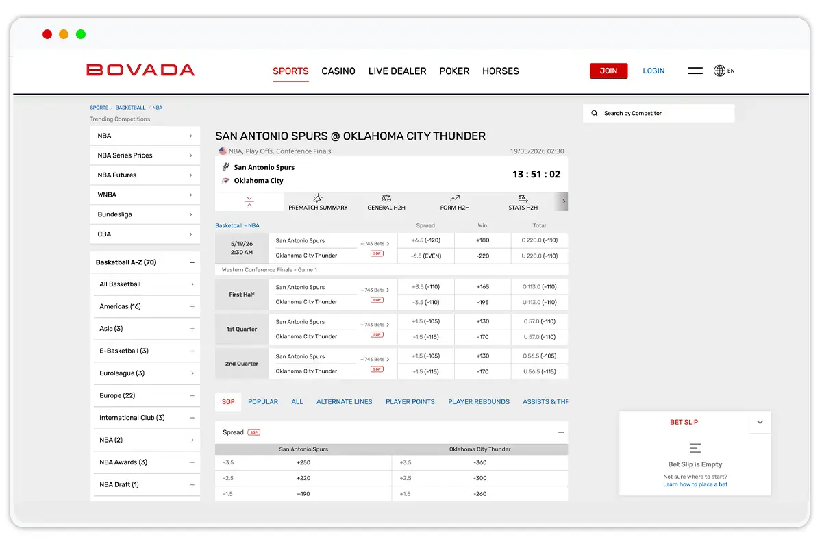 screenshot-of-Bovada-NBA-online-betting-interface