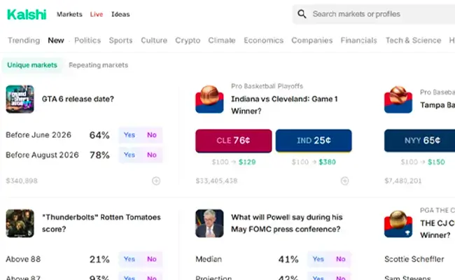 Kalshi-prediction-market-homepage-interface